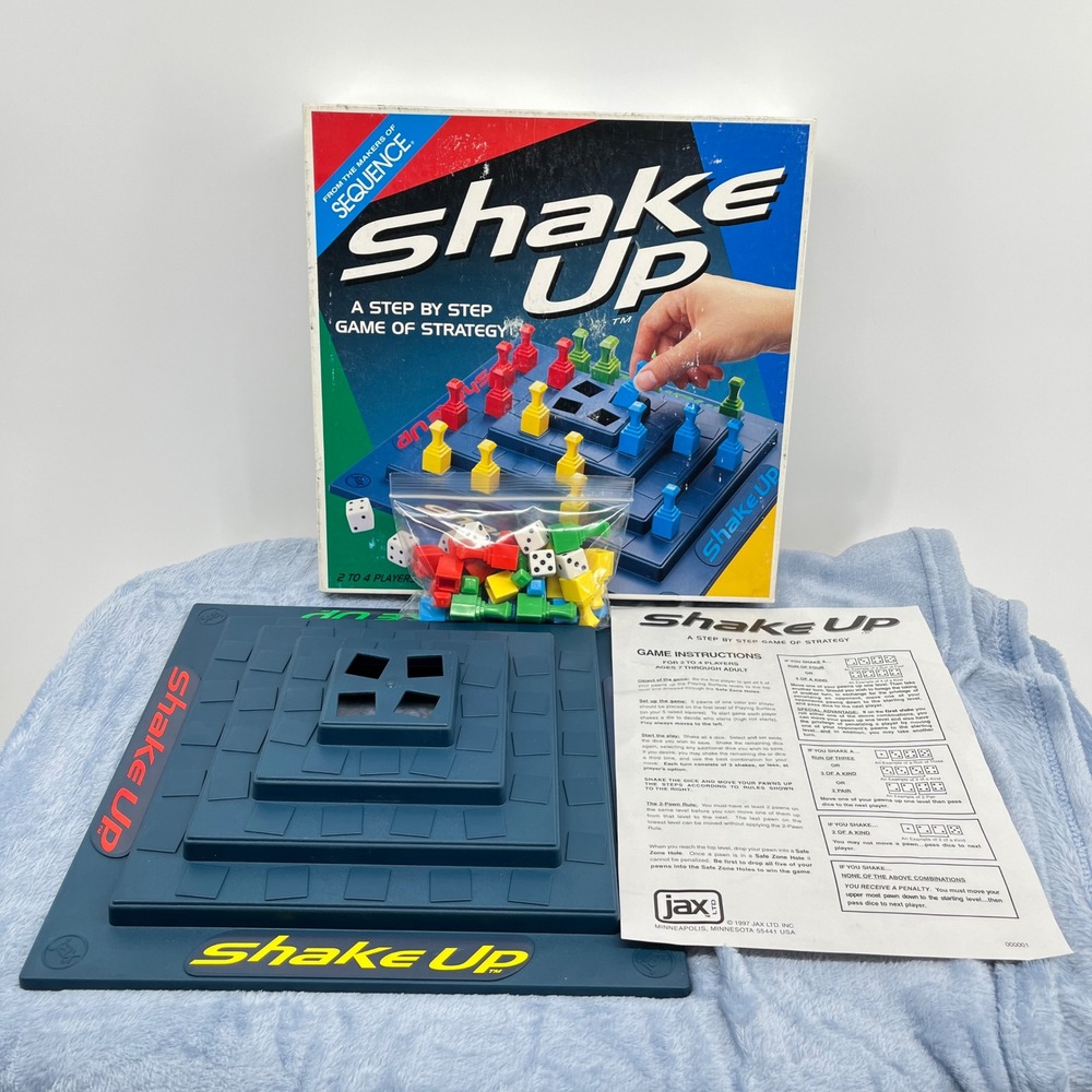 Shake Up Board Game Jax 1997 (Makers of Sequence) Complete - Strategy Dice